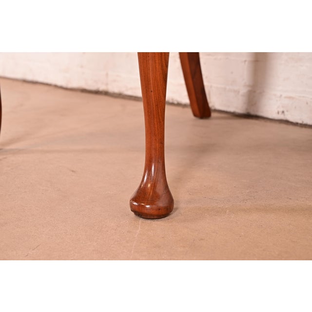 Stickley Queen Anne Carved Solid Cherry Wood Armchairs, Pair For Sale - Image 10 of 15