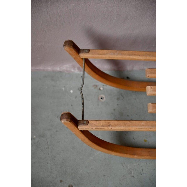Wood Vintage Sled in Wood and Metal from Davos For Sale - Image 7 of 10
