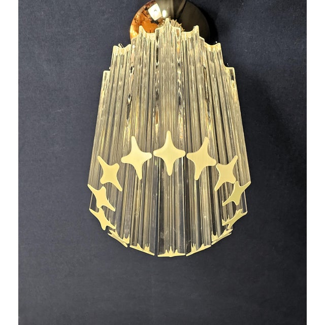 Vintage Murano Glass Prism Ceiling Lamp in the style of Venini, Venice, Italy, 1970s For Sale - Image 4 of 10