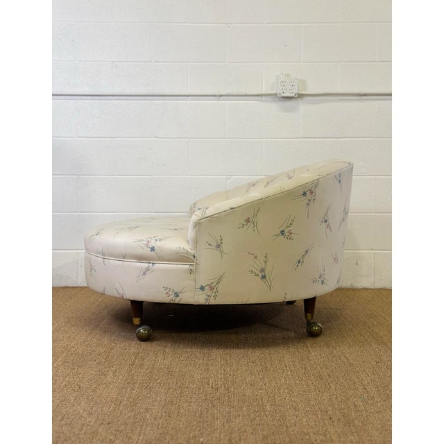 Mid-Century Modern 1970s Oversized Tufted Back Barrel Tub Chair For Sale - Image 3 of 10