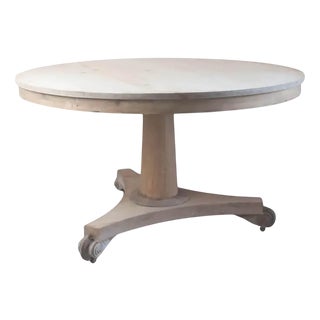 Large Antique English Palladian Style Round Bleached Table, 1835 For Sale