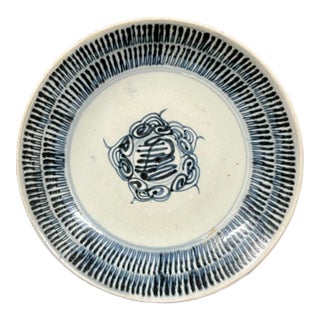 Chinese Art Porcelain Blue and White Plate Late 19th Century #P48 For Sale