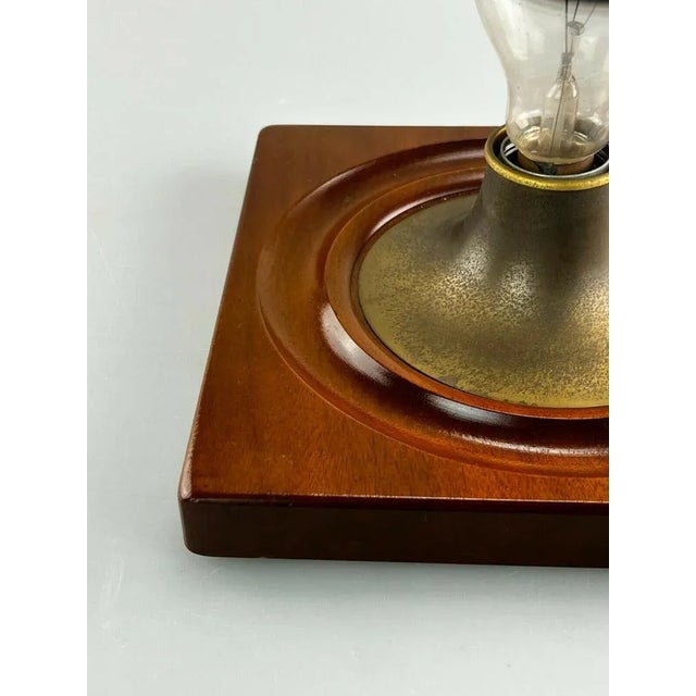 Mid-Century Space Age Wall Lamp in Wood & Metal, 1960s & 1970s For Sale - Image 4 of 7