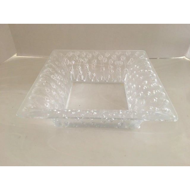 Contemporary 1990s French Lalique Roses Square Bowl For Sale - Image 3 of 7