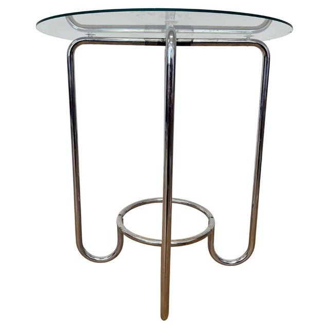 Bauhaus Chrome and Glass Table,1930s For Sale - Image 10 of 10