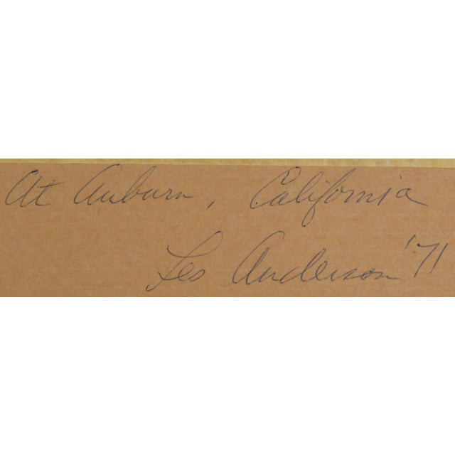 Old Town Auburn, Vintage California Landscape Watercolor by Les Anderson For Sale - Image 9 of 10