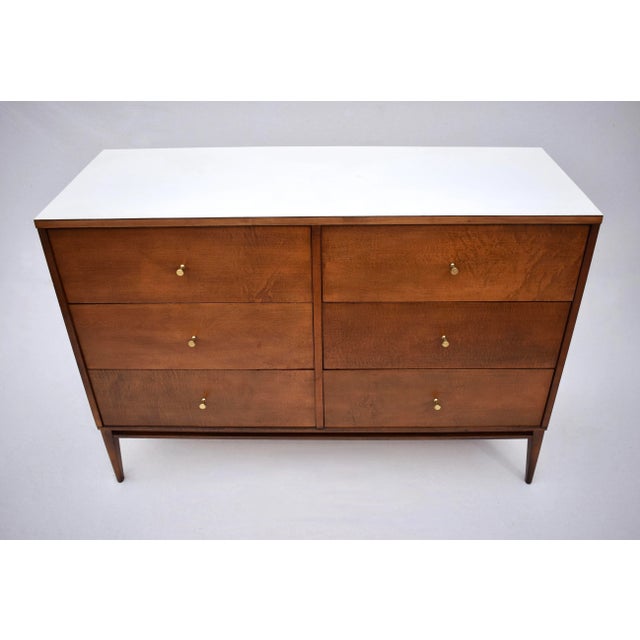 All original 1950's Paul McCobb chest of six drawers with scarcely seen white laminate top from the Planner Group series....