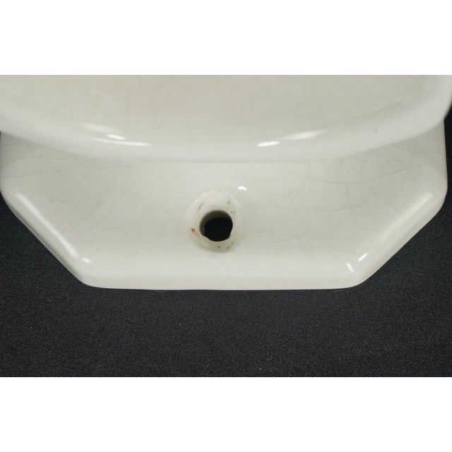 Vintage European White Ceramic Bathroom Cup Holder For Sale - Image 6 of 10