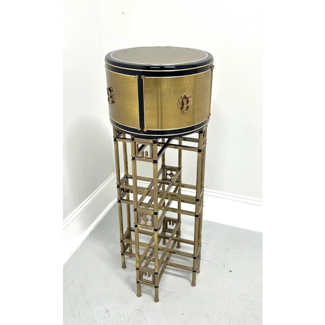 1980's Brass Plated Asian Bamboo Style Plant Stand For Sale - Image 10 of 10