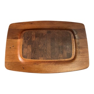1960’s Teak Serving Tray & Cutting Board Combo by Dansk Designs For Sale