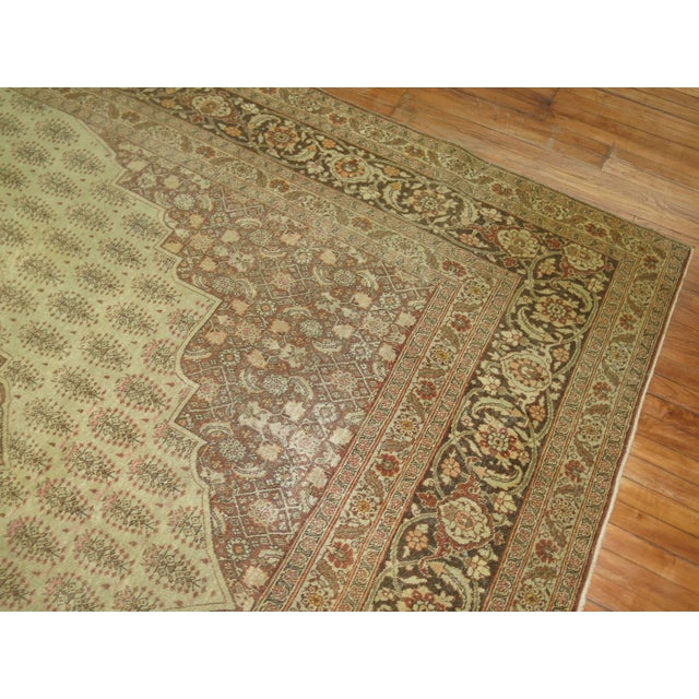 Antique Persian Tabriz Rug Herati Pattern in Brown and Cinnamon Tones - 9'1" x 12'11" For Sale - Image 9 of 18