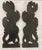 Gold Pair of 26-Inch Balinese Wood Statues, Hand-Carved and Painted Folk Art Figures For Sale - Image 8 of 8