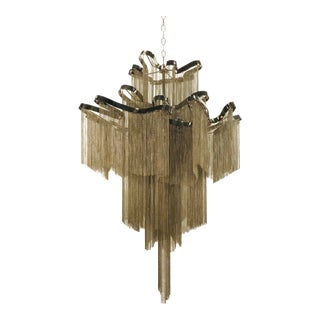 Myran Allan Luxury Lighting Modern Silver Finished Chain Link Chandelier For Sale