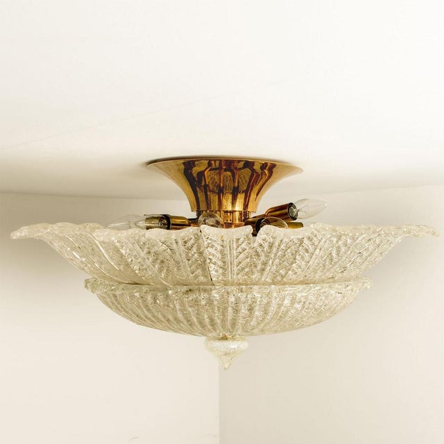 Murano Glass Ceiling Light in the style of Barovier, 1970s For Sale - Image 15 of 16