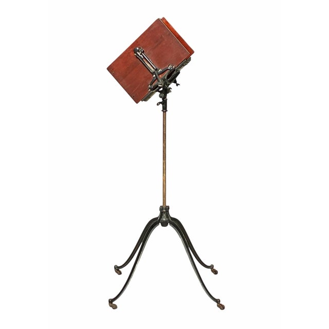 Antique Victorian Cast Iron & Cherry Dictionary Stand Rm Lambie New York For Sale - Image 10 of 11