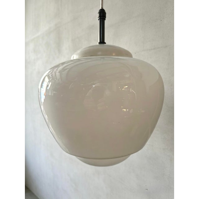 Czech Opaline Pendant Light by Napako, 1960s For Sale - Image 4 of 9