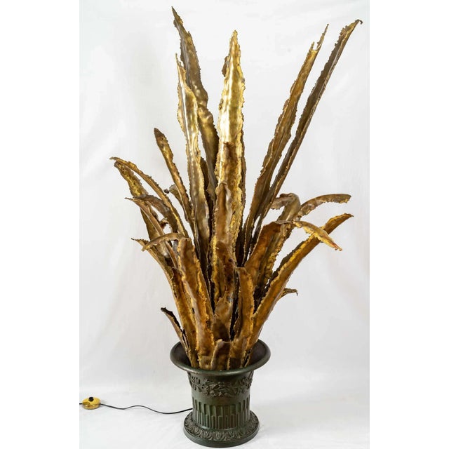 20th Century Bruni Brass Floor Lamp attributed to the Maison Jansen For Sale - Image 6 of 8