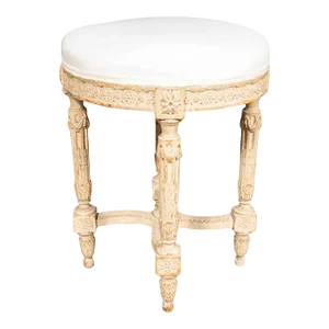 Louis XVI Style Creme Painted Tabouret