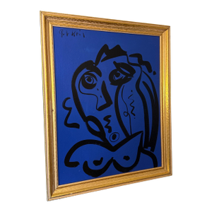 1970s Original Peter Keil Abstract Painting Framed