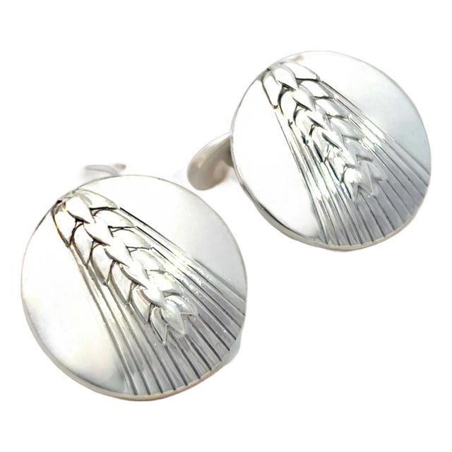 1990s Georg Jensen Estate Cufflinks Sterling Silver, 2 Pieces For Sale