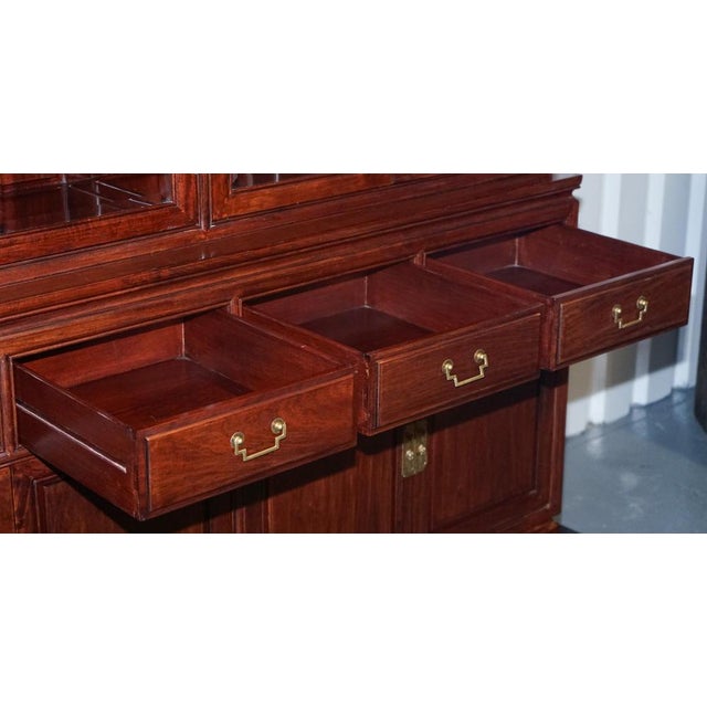 Chinese Teak 6-Door Display Bookcase For Sale - Image 10 of 18