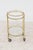 Brass French Midcentury Brass Two-Tiered Oval Cart with Glass Shelves and Casters For Sale - Image 8 of 8