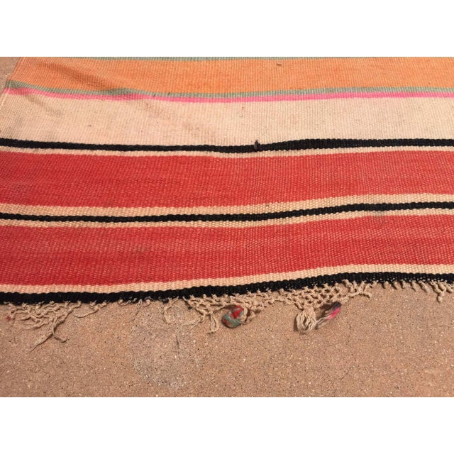 Vintage Moroccan Berber Striped Wool Kilim Rug, 5'4" x 11'6" For Sale - Image 9 of 12