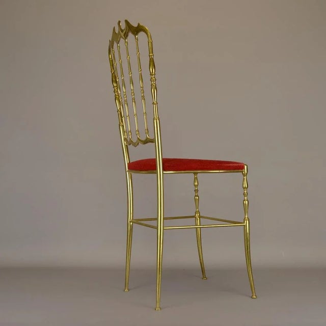 Italian Brass Chair Model Chiavari, 1950s For Sale - Image 4 of 9