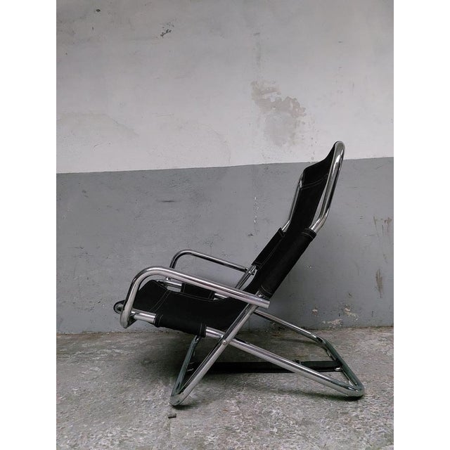 Black Folding Chair in Chrome, 1980s For Sale - Image 13 of 18