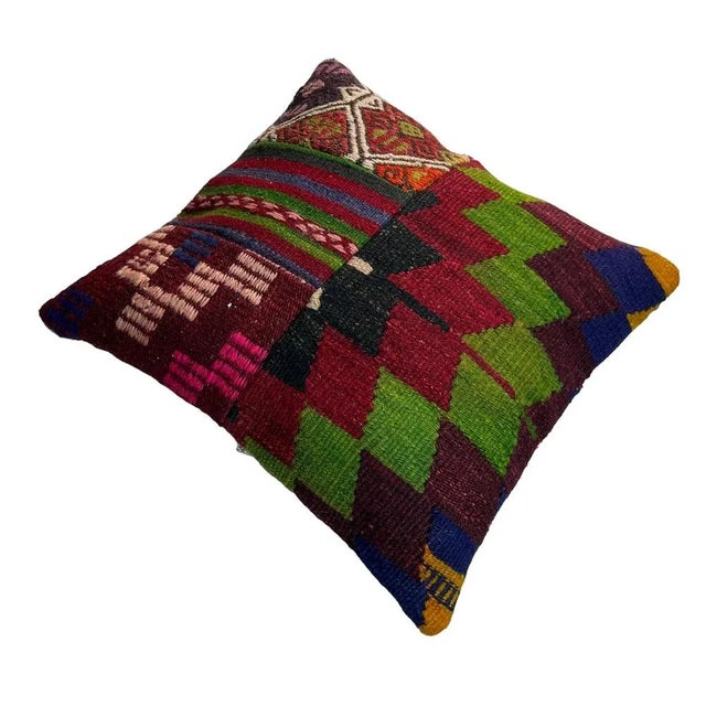 1970s Vintage Turkish Kilim Cushion Cover, 1970 For Sale - Image 5 of 11