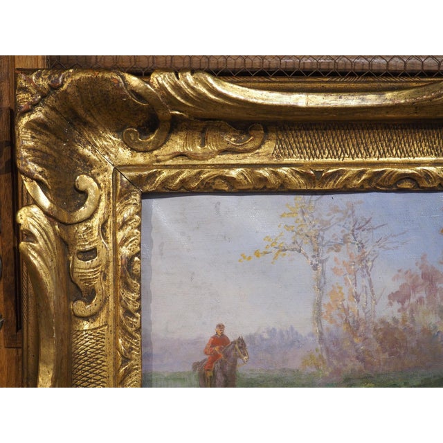 The Beginning of the Hunt, French Oil Painting by Marie Calves (1883-1957) For Sale - Image 4 of 18
