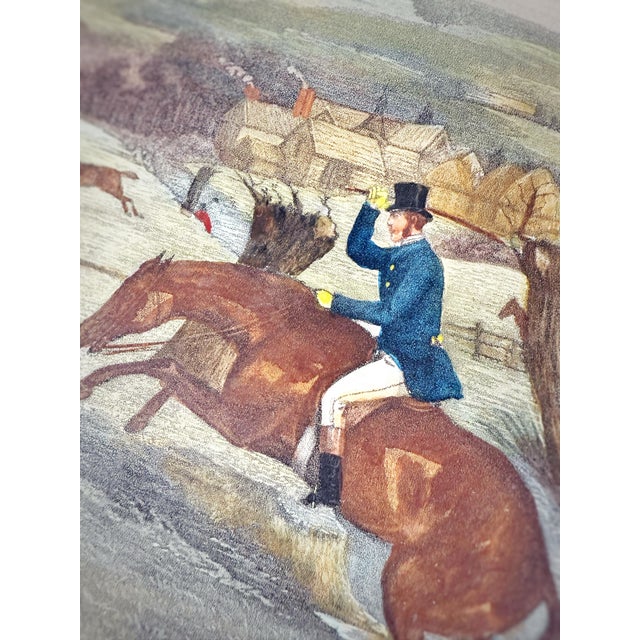 Brown 1883 g.p. McQueen English Fox Hunting “Full Cry” Hand Colored c.r. Stock Engraving Artwork For Sale - Image 8 of 12