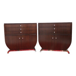 1980s Vintage Art Deco Style Nightstands - a Pair For Sale