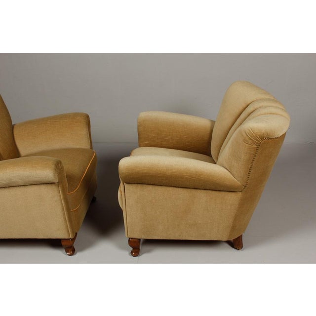 Set of Art Deco Velvet Armchairs, Germany, 1940s For Sale - Image 9 of 15