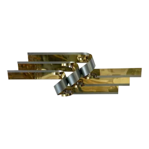 Curtis Jere Postmodern Metal Wall Sculpture | Vintage Brass & Steel Wave Wall Art | Modern Sculptural Decor