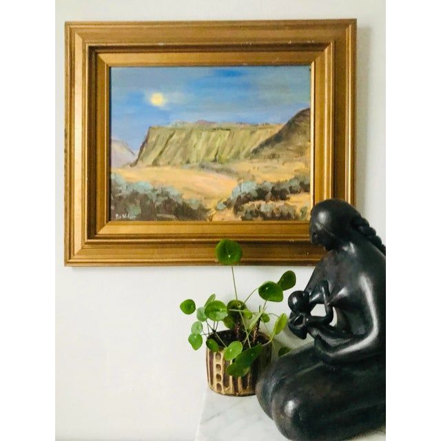 This lovely night scene of a desert mesa is painted by artist Rob J Nelson from Boise, Idaho. Framed.