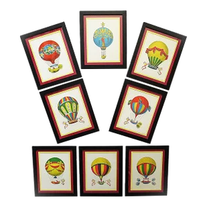 Set of 8 Hot Air Balloon Framed Prints Smithsonian 1955