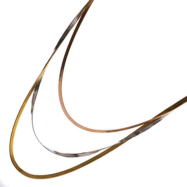 Early 21st Century Trio Glow Layered Italian Chain Necklace For Sale - Image 5 of 7