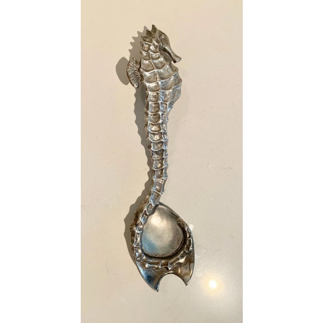 Mid-Century Modern Mid-Century Modern Seahorse Shaped Tasting or Salad Spoon Utensil For Sale - Image 3 of 8