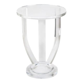 Handmade Clear Acrylic Side Table For Sale