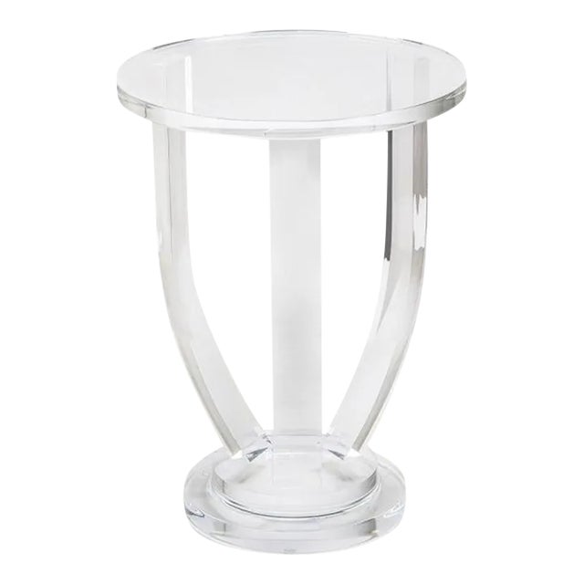 Handmade Clear Acrylic Side Table For Sale