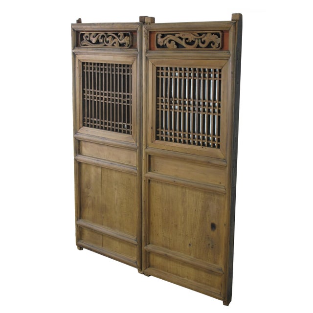 This pair panel screens can be excellent widow or wall decoration arts. The latticed screen allows air to circulate nicely...