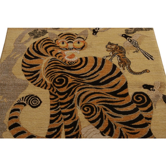 Not Yet Made - Made To Order Handknotted Swirling Tiger Rug, 3'6"x5' For Sale - Image 5 of 7