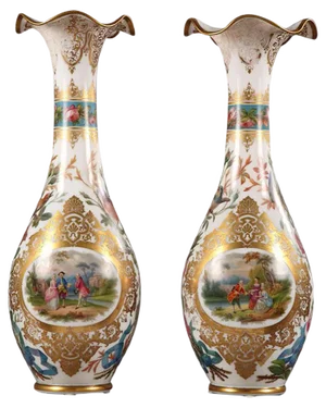 Large Opaline Vases Attributed to Jean François Robert, Set of 2