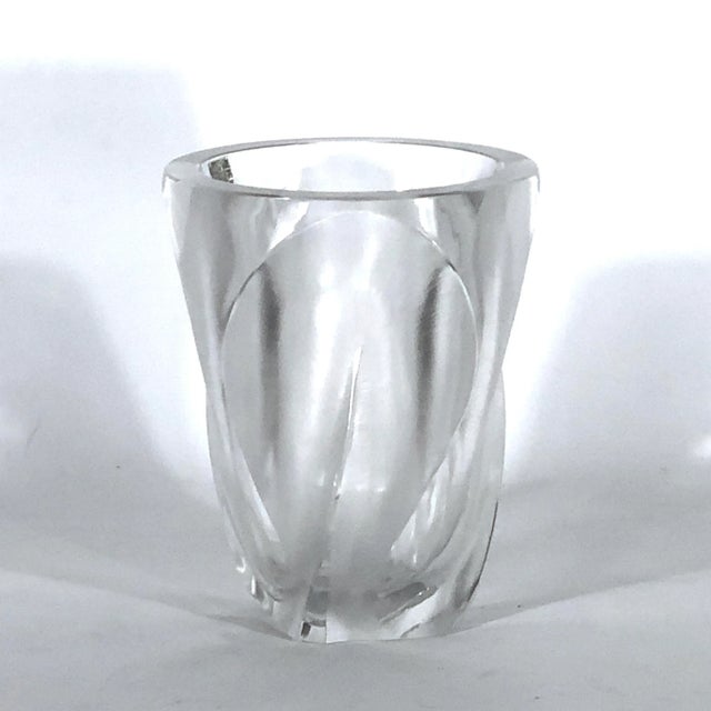 Polished and Frosted Crystal Glass Ingrid Vase from Lalique, 1960s For Sale - Image 13 of 15