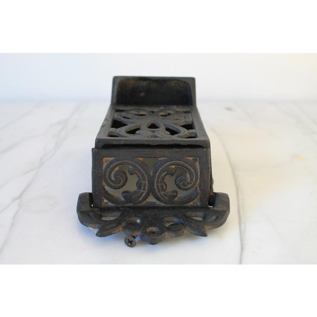 Early 20th Century Vintage Cast Iron Wall Mounted Match Stick Holder For Sale - Image 5 of 11