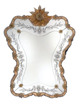 Venetian Mirror Murano Glass "Casanova" by Fratelli Tosi