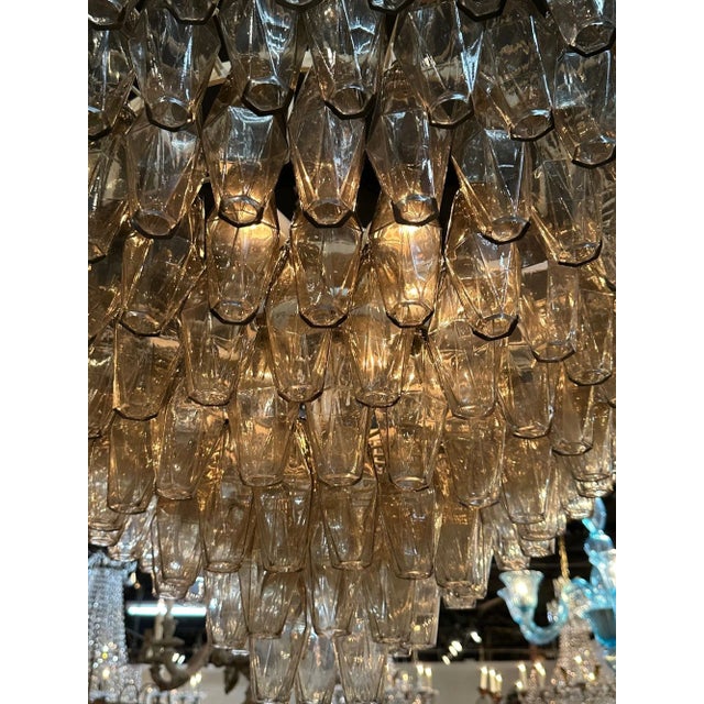 Modern Murano Glass Poliheder Chandelier in Fume Color For Sale In Dallas - Image 6 of 9