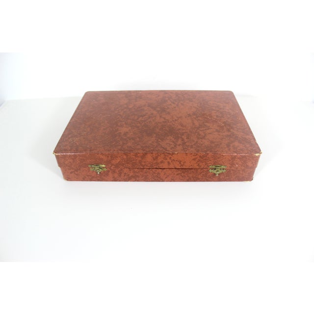 1950s Mid Century Modern Bar Tool Set With Faux Tortoise Bakelite Handles in Original Box For Sale - Image 4 of 7