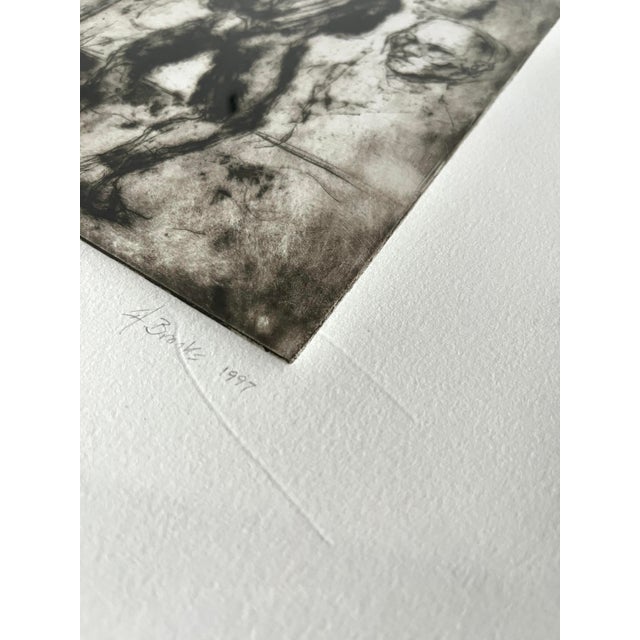 1990s Figurative Etching on Paper by Aaron Brooks, Framed Original Monoprint For Sale - Image 4 of 9
